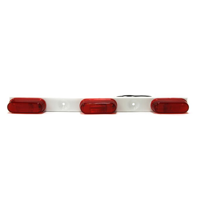 Gabarit Lumière identification triple rouge sur base de métal blanc chez Voiturettes Experts