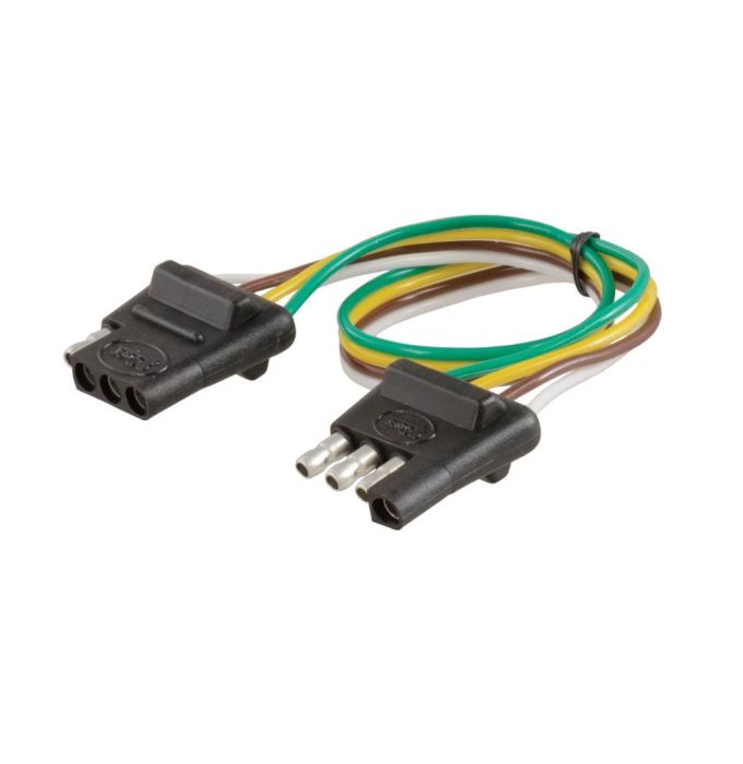 Connecteur CONNECTEUR 4 BRINS (PLAT) AUTO ET REMORQUE ET FIL 12'' (EMBALLE) chez Voiturettes Experts