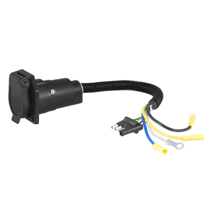 Adaptateur Adaptateur 4 brins plats (auto) à 7 brins ronds (remorque) CURT chez Voiturettes Experts