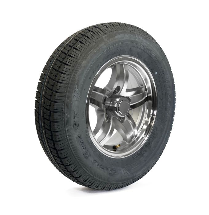 Remorque Pneu Radial 175/80R13 6 plis 1360 lbs Castle Rock et jante 13