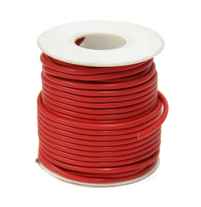 Fil électrique simple Fil 1 brin 18 GA rouge 50' TECHSPAN chez Voiturettes Experts