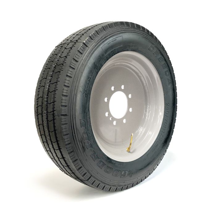 Remorque Pneu radial 245/70R175 18 plis 6005 lbs Gooride et jante 17 1/2