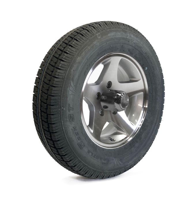 Remorque Pneu Radial 175/80R13 6 plis 1360 lbs Castle Rock et jante 13